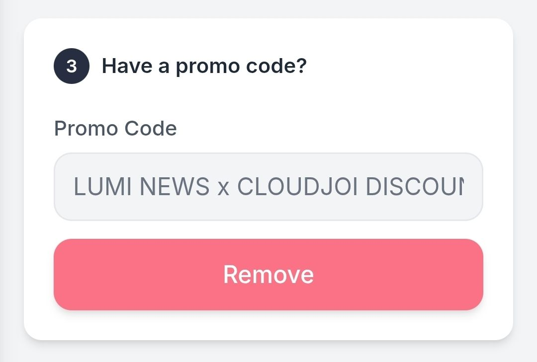 Kod promo dimasukkan secara automatik semasa pembayaran.