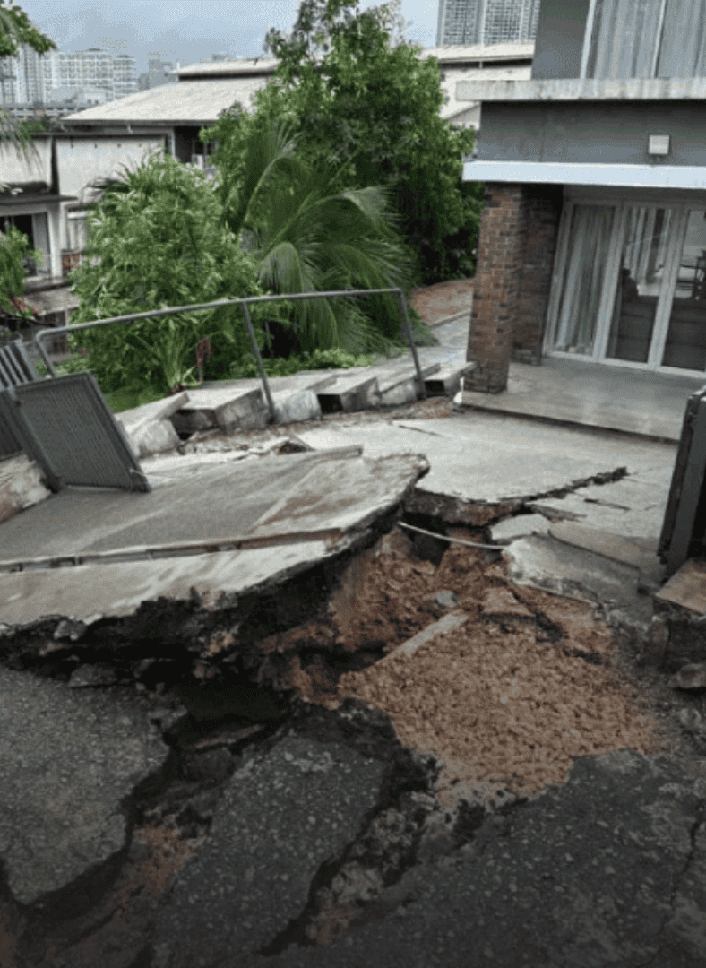 seputeh taman united slope collapse landslide